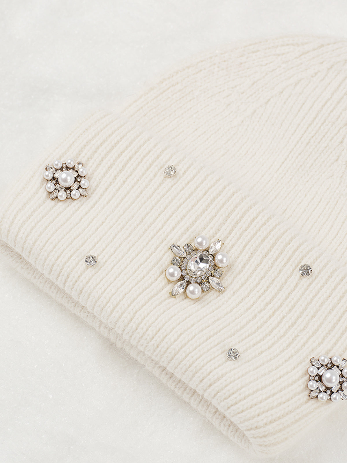 Rhinestone Tavşan Kürkü Bere