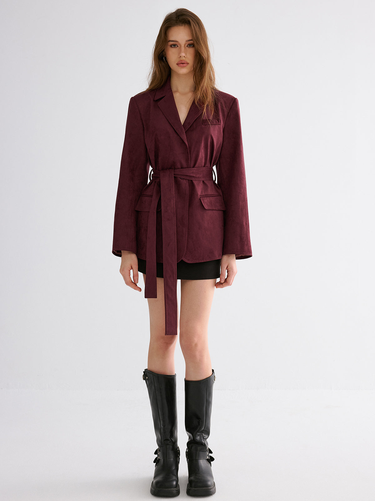 Minimalist Kemerli Blazer Ceket