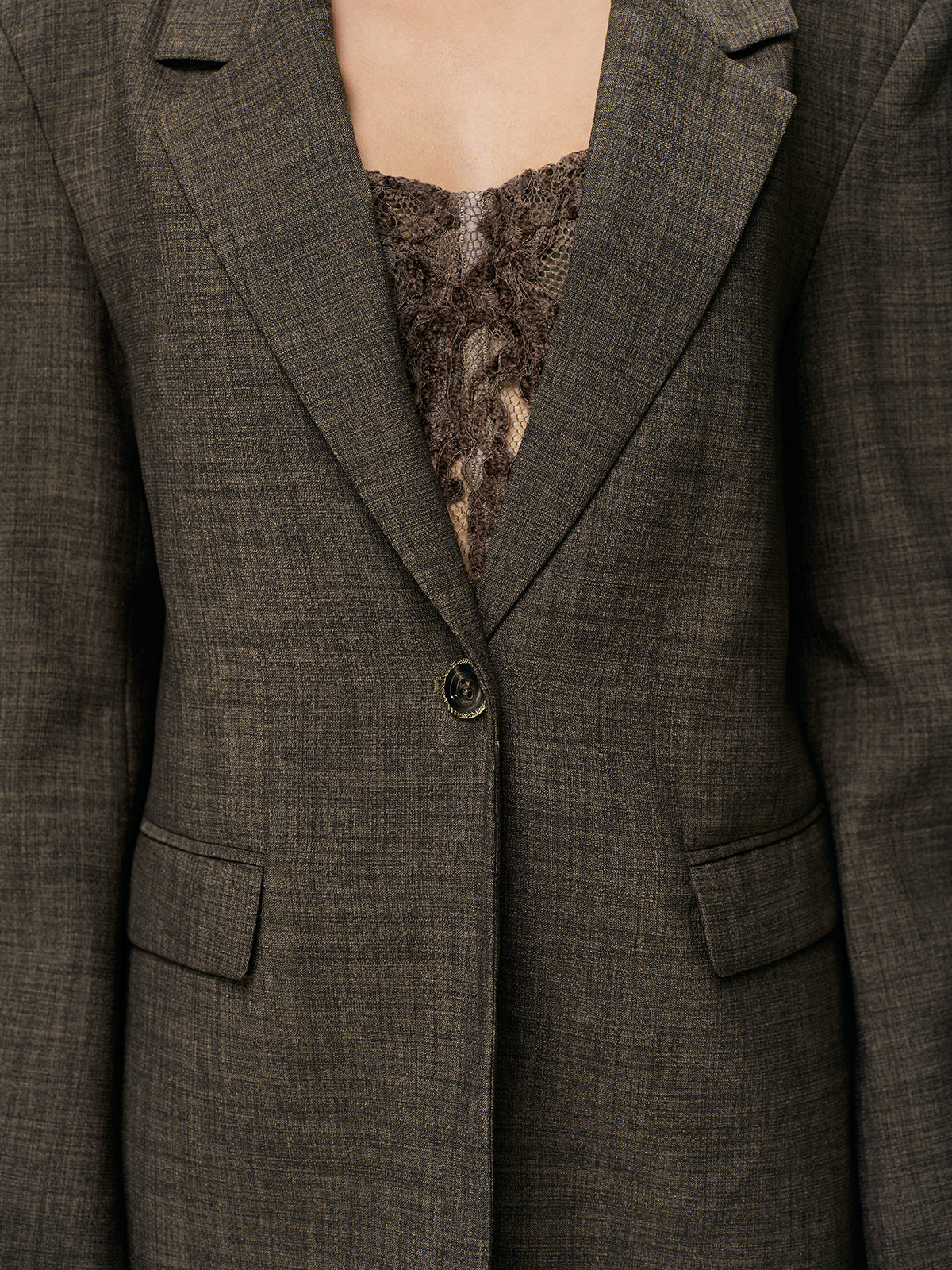 Dantelli Sırt Bağlama Detaylı Blazer Ceket