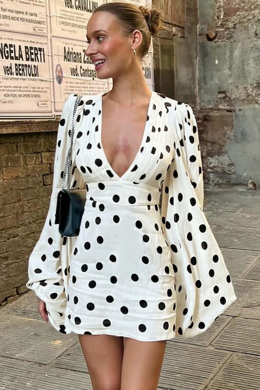 Vintage Puantiyeli Elbise