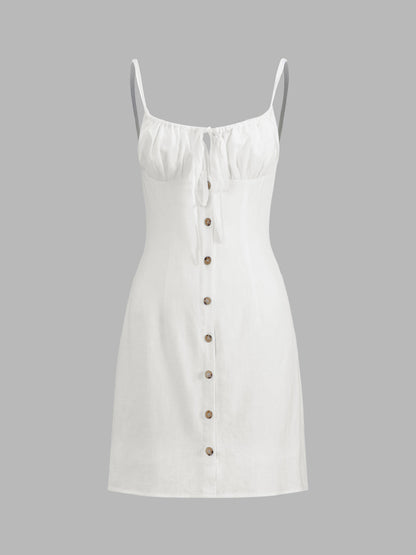 Darling Linen Düz Mini Elbise