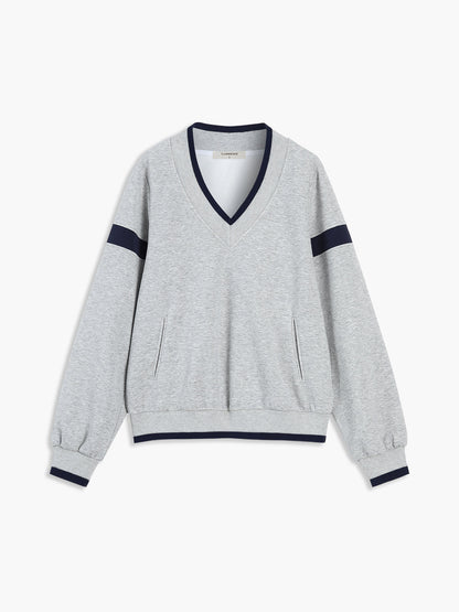 Kontrast Detaylı Büyük Beden Sweatshirt
