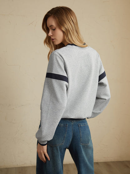 Kontrast Detaylı Büyük Beden Sweatshirt
