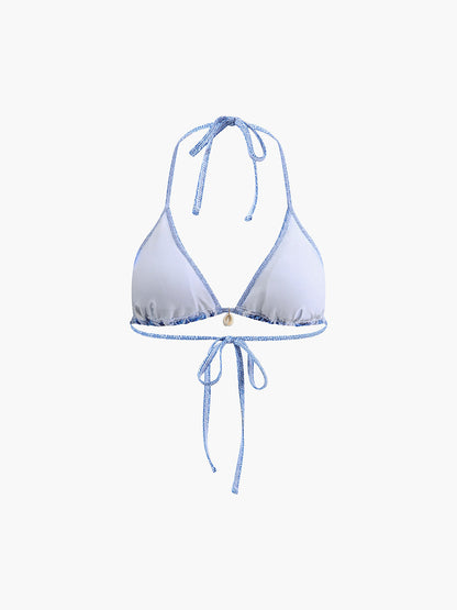 Baskılı Askılı Düğüm Detaylı Bikini Takımı