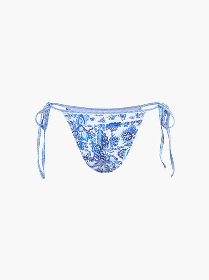 Baskılı Askılı Düğüm Detaylı Bikini Takımı