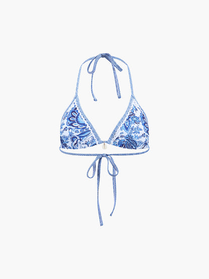 Baskılı Askılı Düğüm Detaylı Bikini Takımı