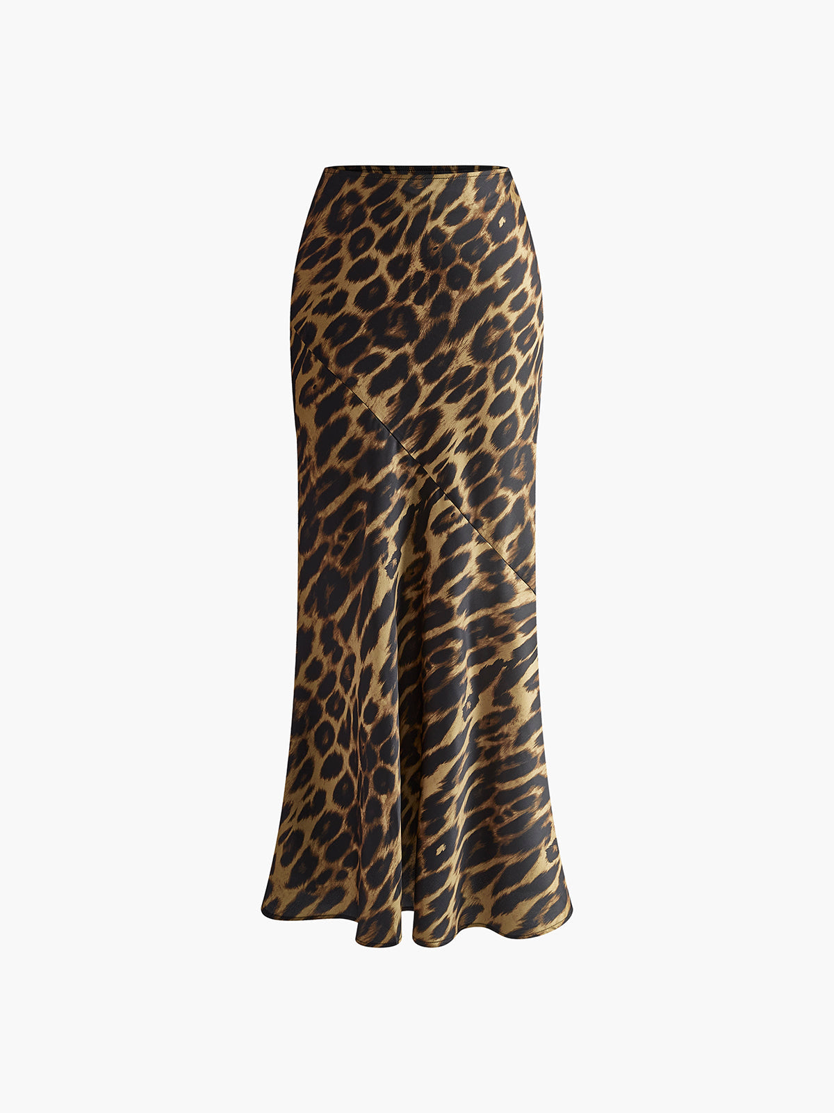 Dar Kesim Leopar Desenli Maksi Etek