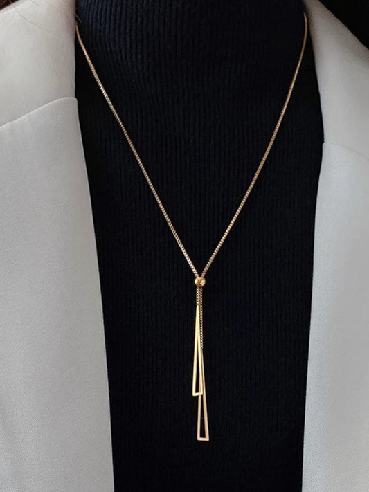 Altın Lariat Püsküllü Kolye