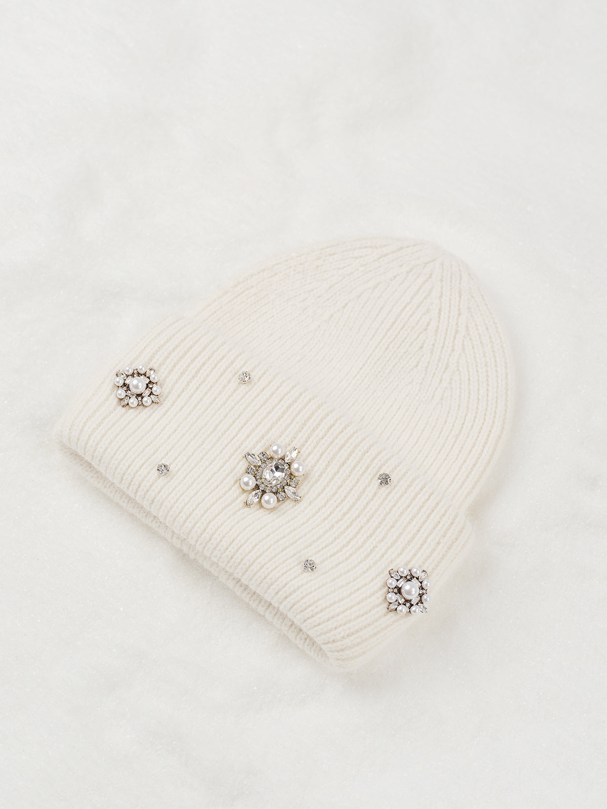Rhinestone Tavşan Kürkü Bere