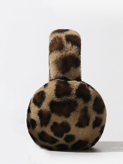 Leopar Desenli Tüylü Kulaklıklar