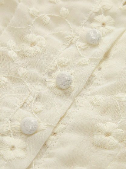 Dantel Detaylı, Büzgülü, Çiçekli Peplum Bluz