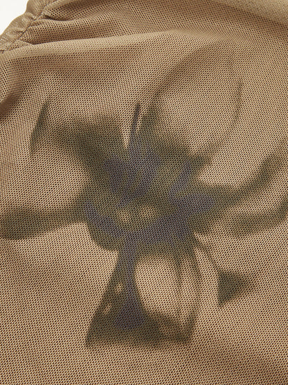 Batik Desenli Çiçek Motifli File Tişört