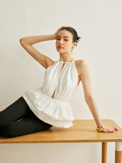 Peplum Yakalı Bluz