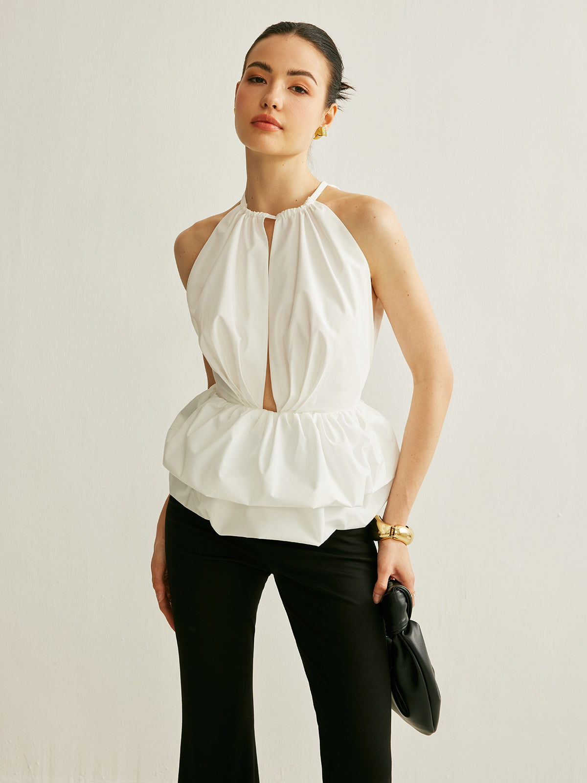 Peplum Yakalı Bluz