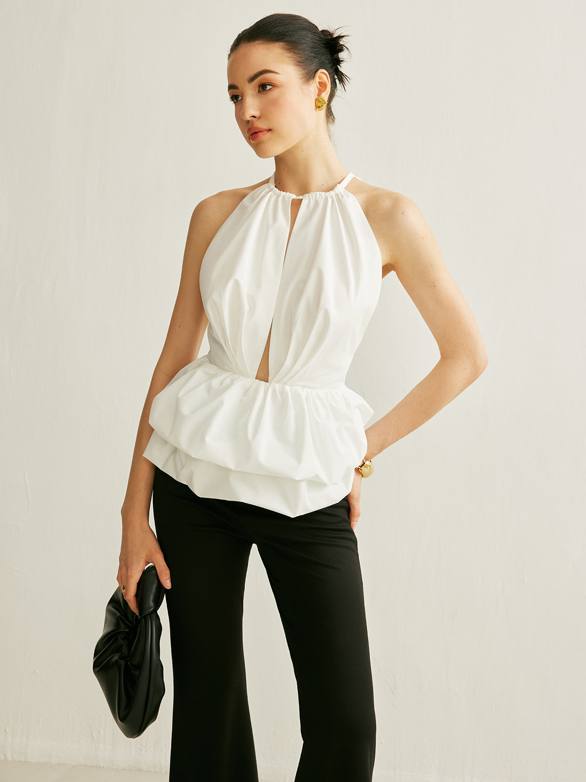 Peplum Yakalı Bluz