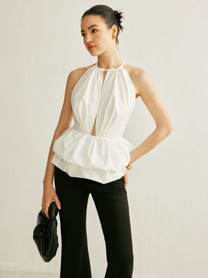 Peplum Yakalı Bluz
