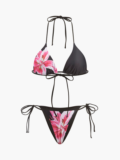 Çiçek Desenli Bikini Ve File Etek