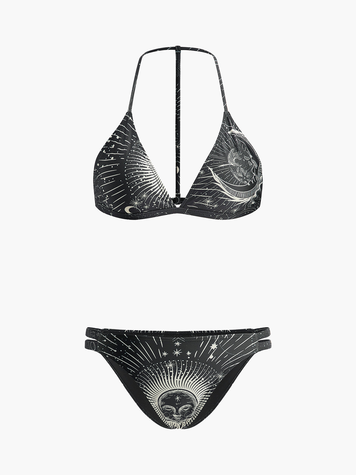 Astroloji Baskılı Askılı Bikini Takımı