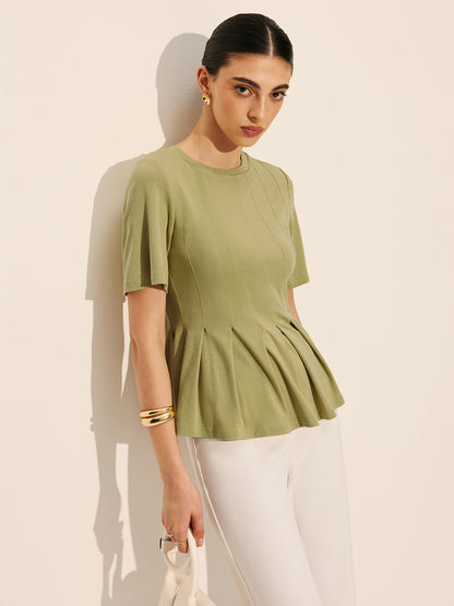 Pileli Peplum Fitilli Üst