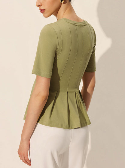 Pileli Peplum Fitilli Üst
