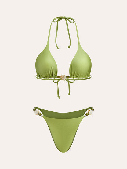 Askılı Fırfır Detaylı Bikini Takımı