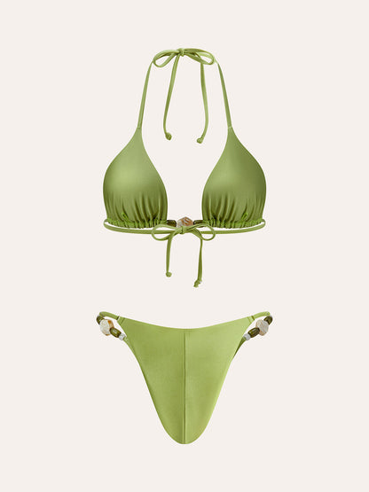 Askılı Fırfır Detaylı Bikini Takımı