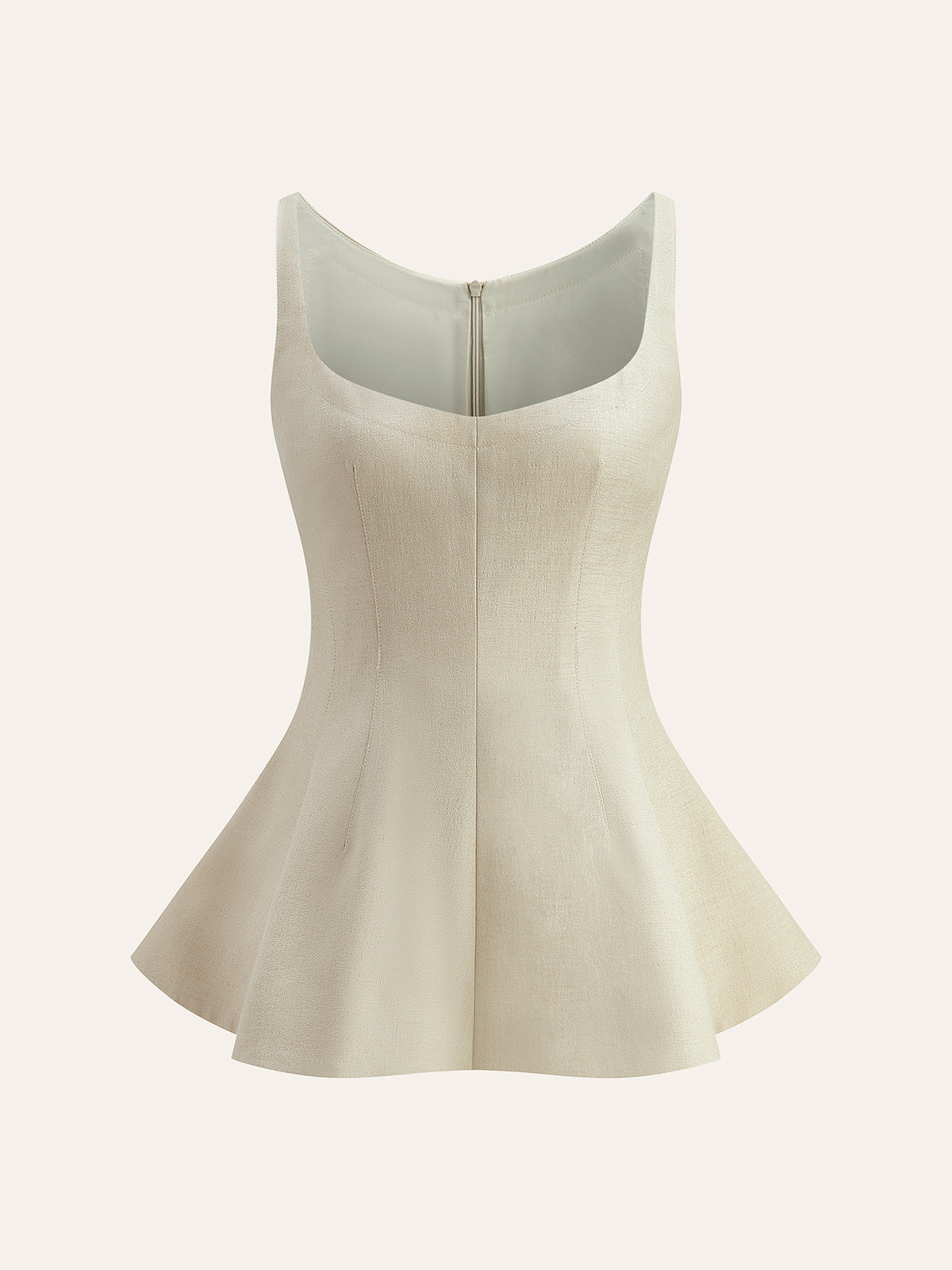 Arkadan Fermuarlı Peplum Detaylı Bluz