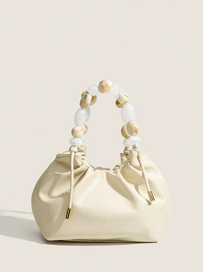 Pastel Boncuklu Saplı Hobo Çanta
