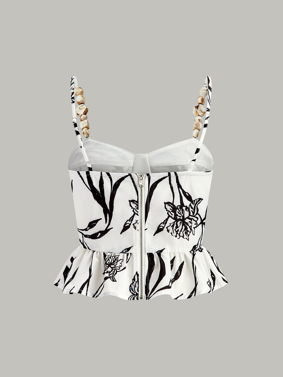 Çiçek Desenli Peplum Bluz Ve Şort Takımı