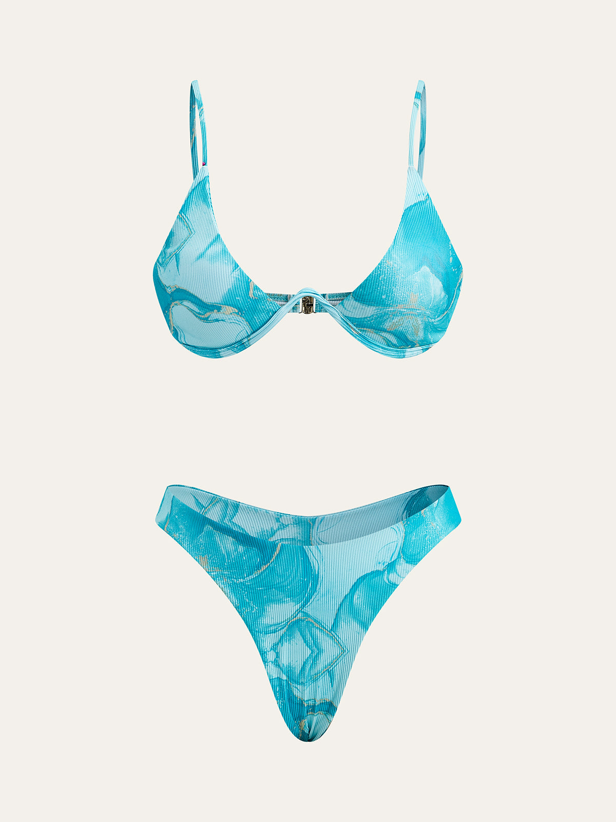 Mermer Desenli Bikini Takımı Ve Üst Etek