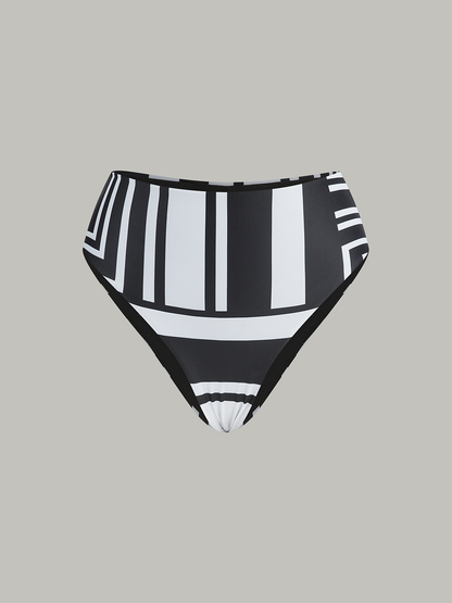 Geometrik Desenli Yüksek Bel Bikini Altı