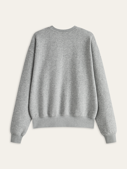 Pamuk Karışımlı Bisiklet Yaka Sweatshirt