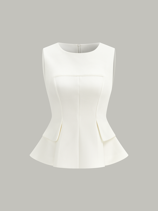 Kolsuz, Arkadan Fermuarlı, Peplum Detaylı Bluz