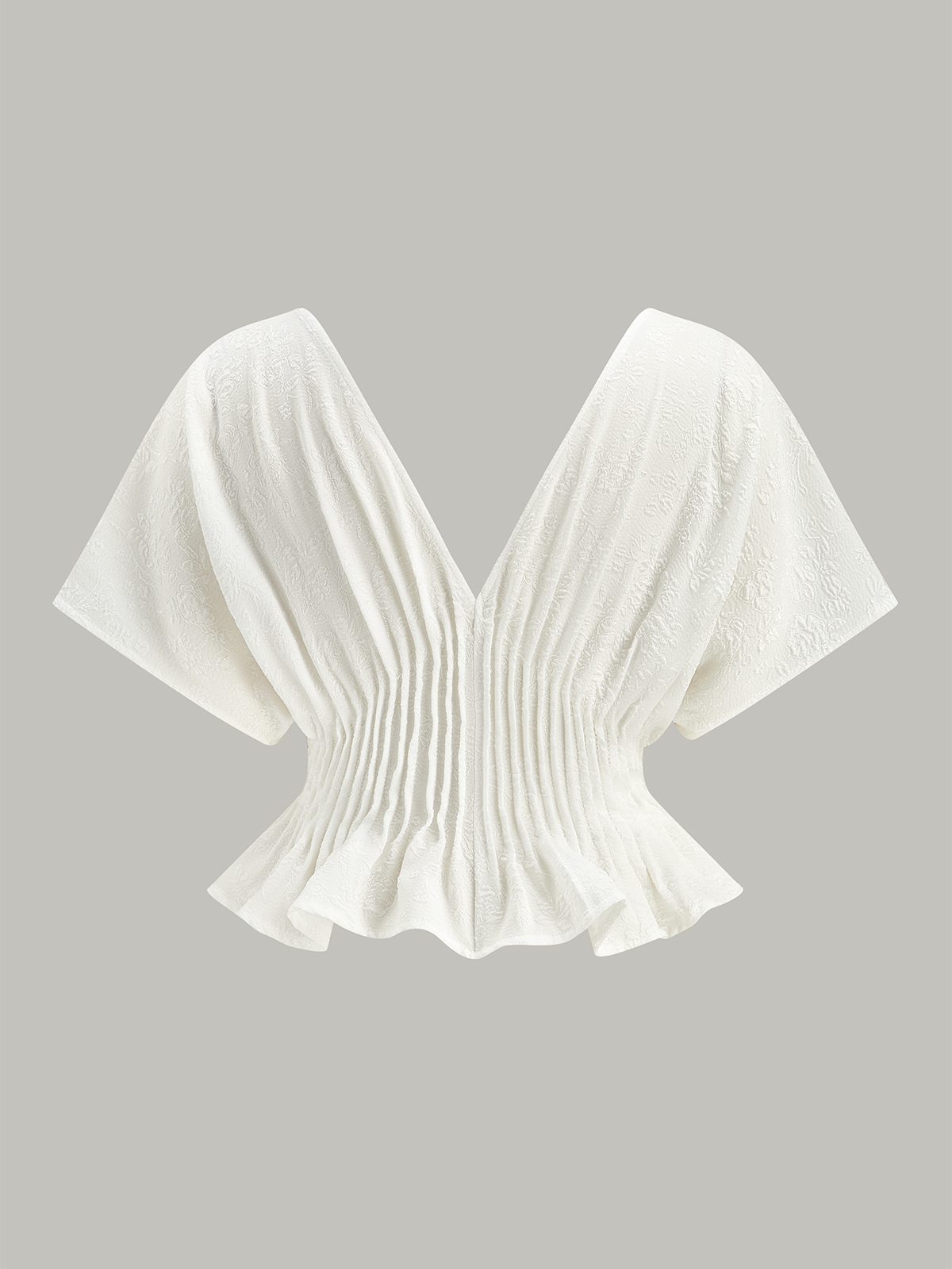 Dokulu Düğmeli Peplum Üst