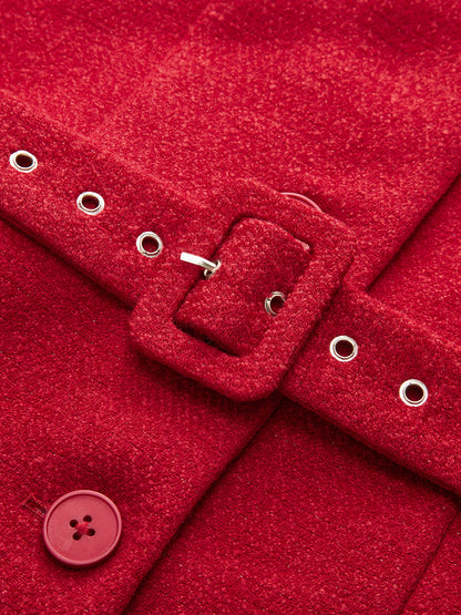 Tweed Kemerli Kısa Kollu Yelek