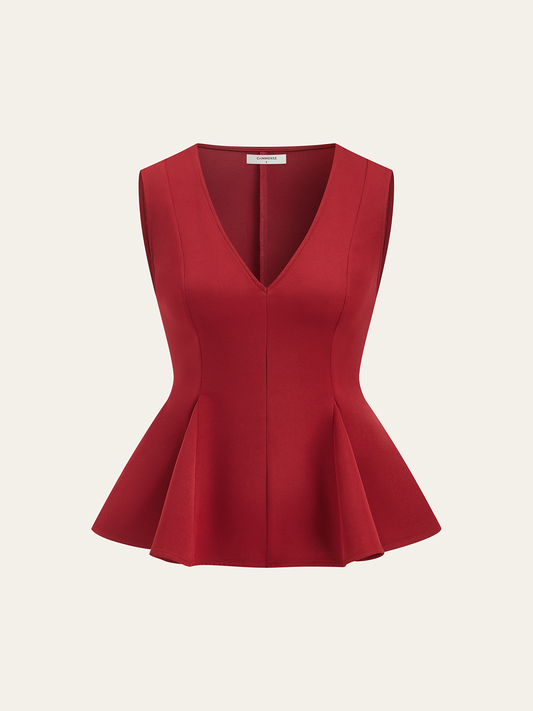 Kolsuz V Yakalı Peplum Bluz