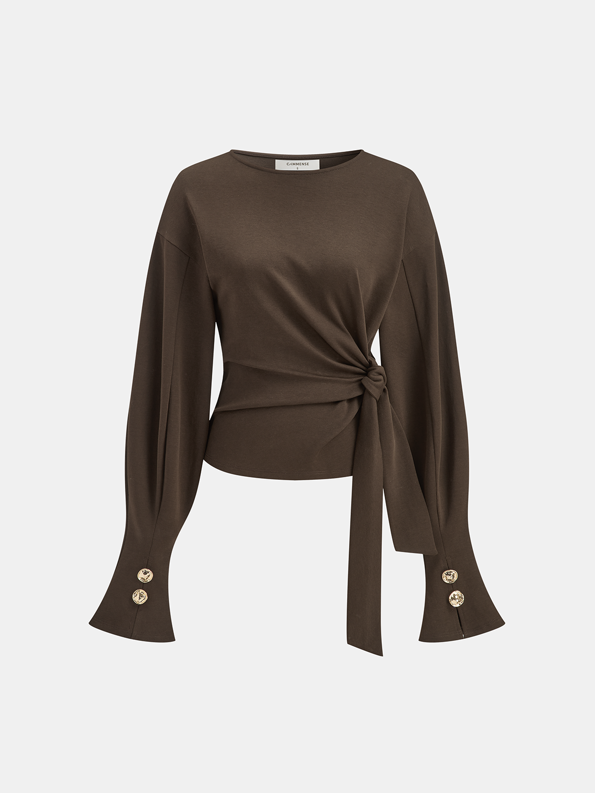 Bükümlü Düğüm Balon Kollu Sweatshirt