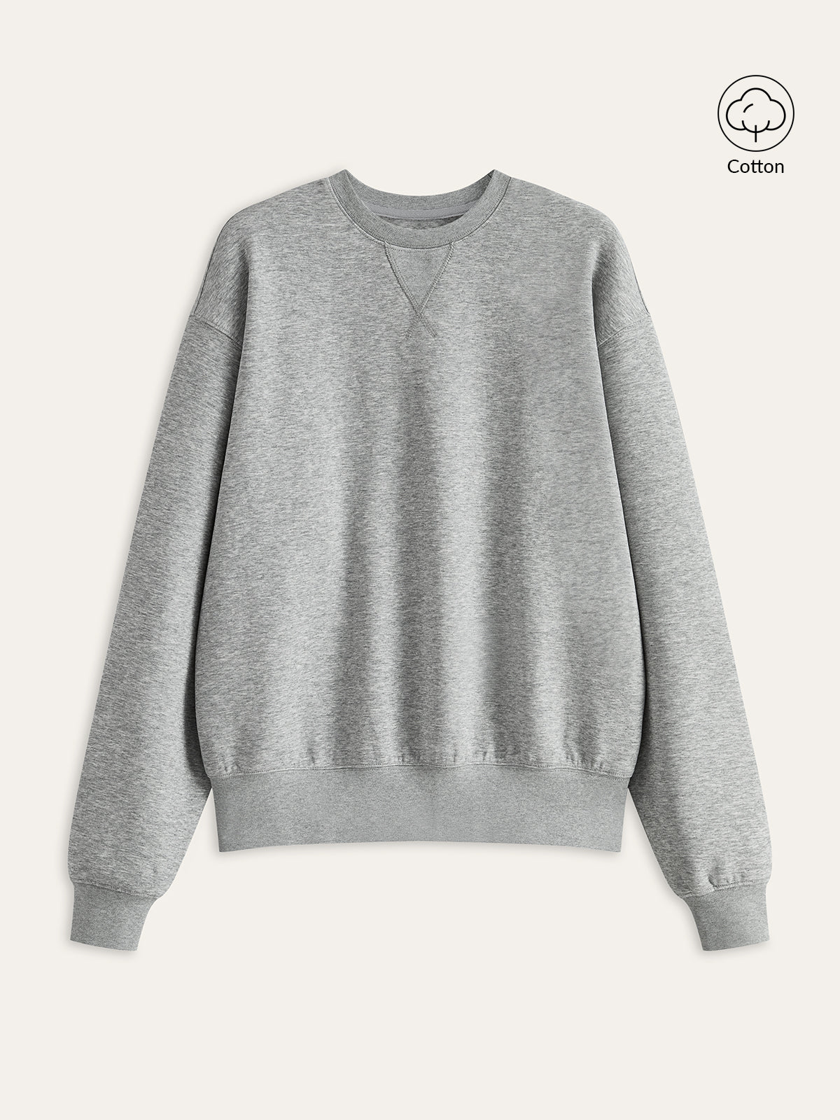 Pamuk Karışımlı Bisiklet Yaka Sweatshirt