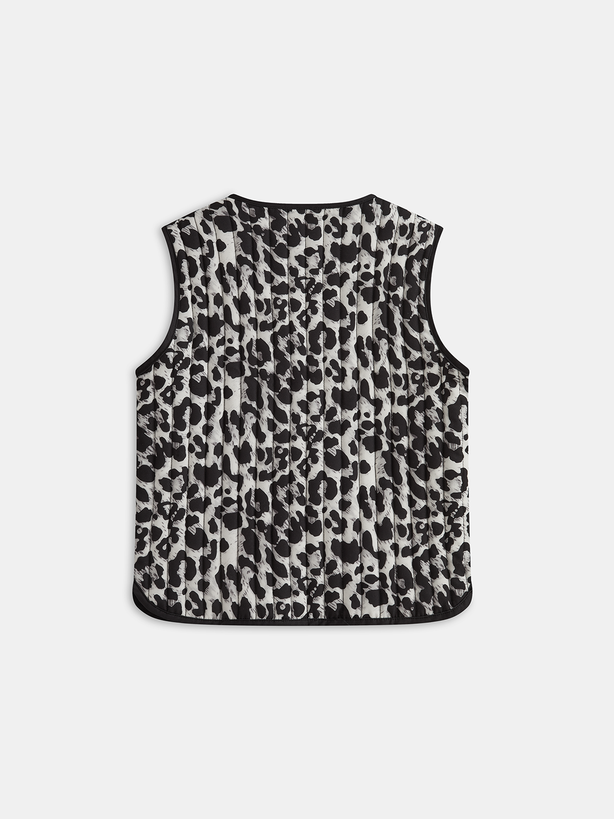 Papyonlu Leopar Desenli Kapitone Yelek