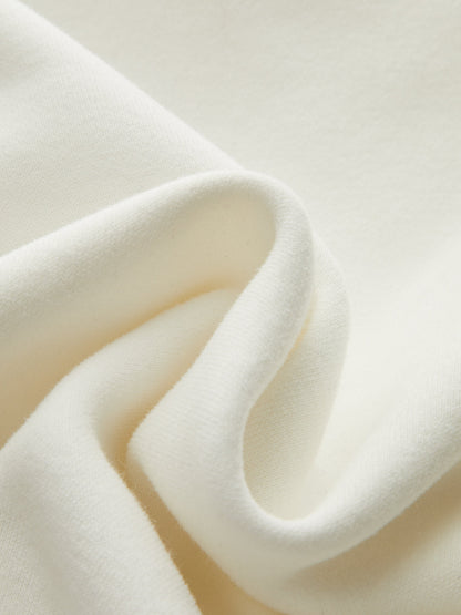 Omuzları Açık, Kısa Kesimli, Polar Astarlı Sweatshirt