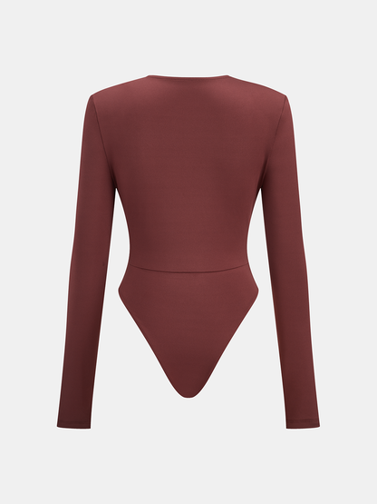 Bol Kesimli, Omuzları Dökümlü, Derin Dekolteli Bodysuit