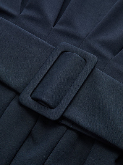 Geniş Kemerli Kayık Yaka Peplum Sweatshirt