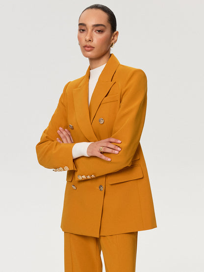Çift Düğmeli Metal Düğmeli Blazer Ceket