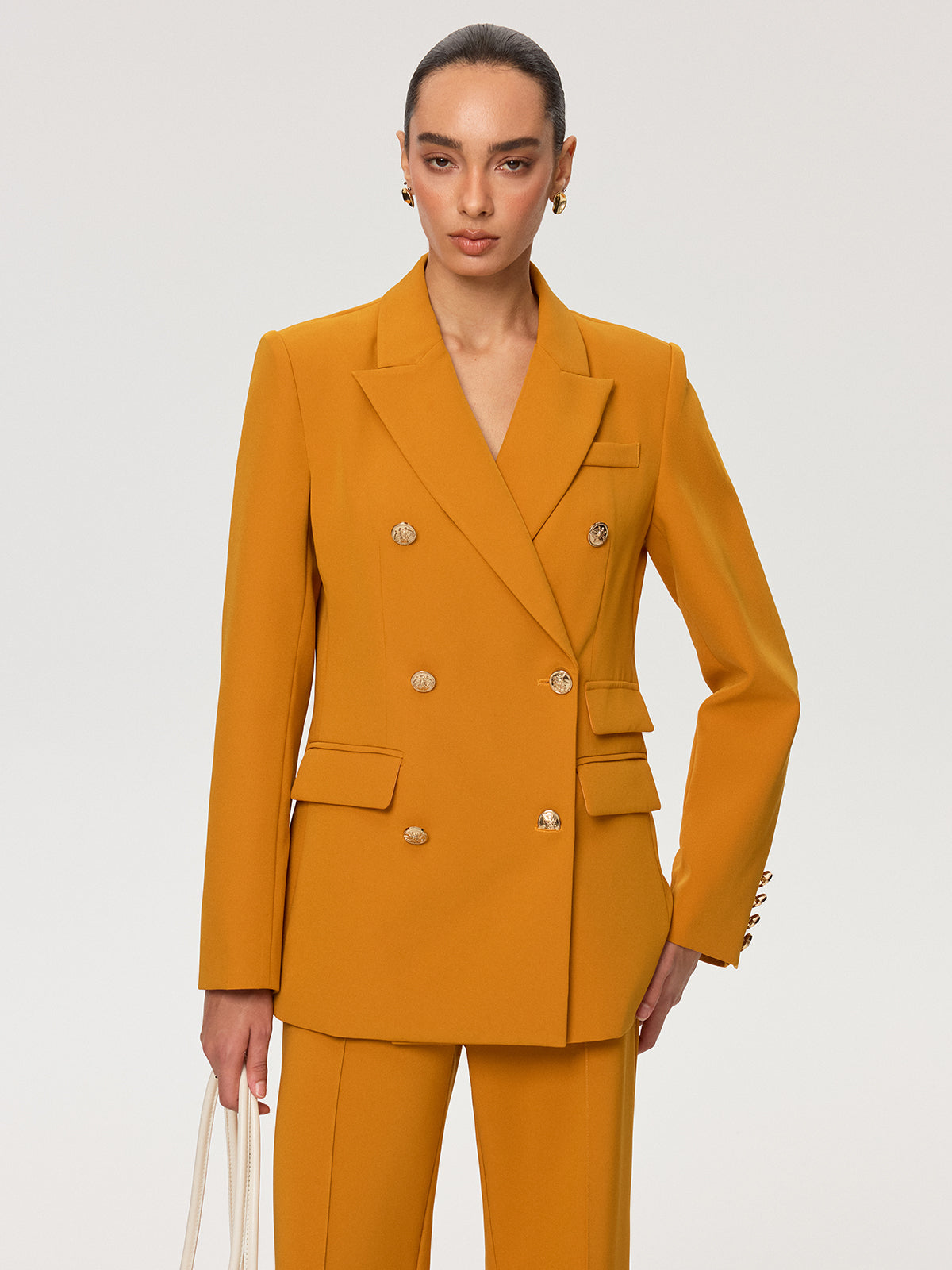 Çift Düğmeli Metal Düğmeli Blazer Ceket
