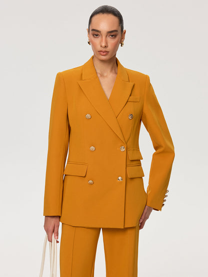 Çift Düğmeli Metal Düğmeli Blazer Ceket