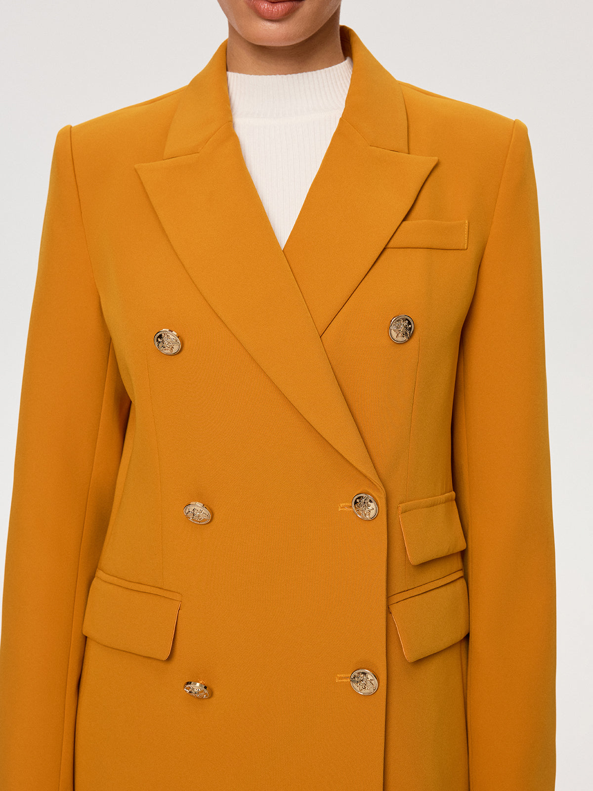 Çift Düğmeli Metal Düğmeli Blazer Ceket