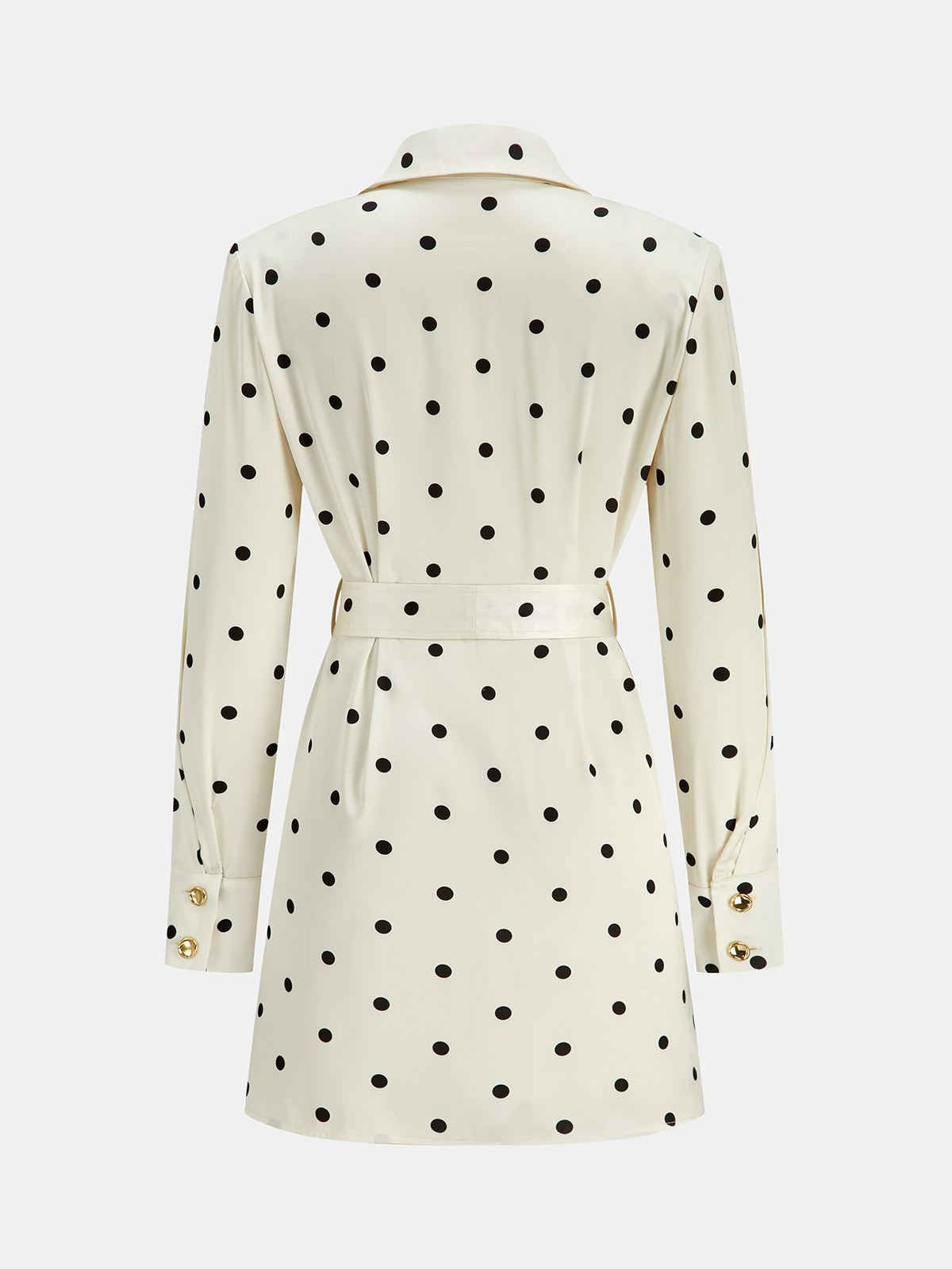 Puantiyeli Kemerli Blazer Elbise