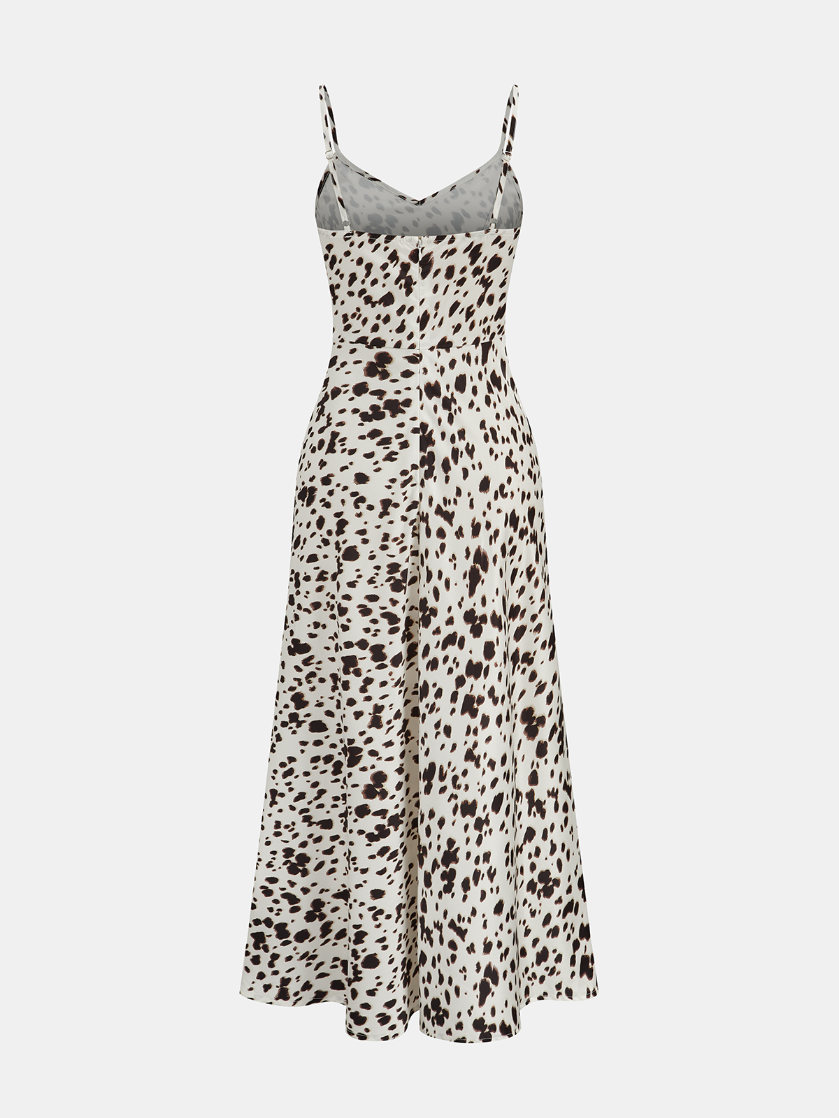 Leopar Desenli Askılı Maksi Elbise