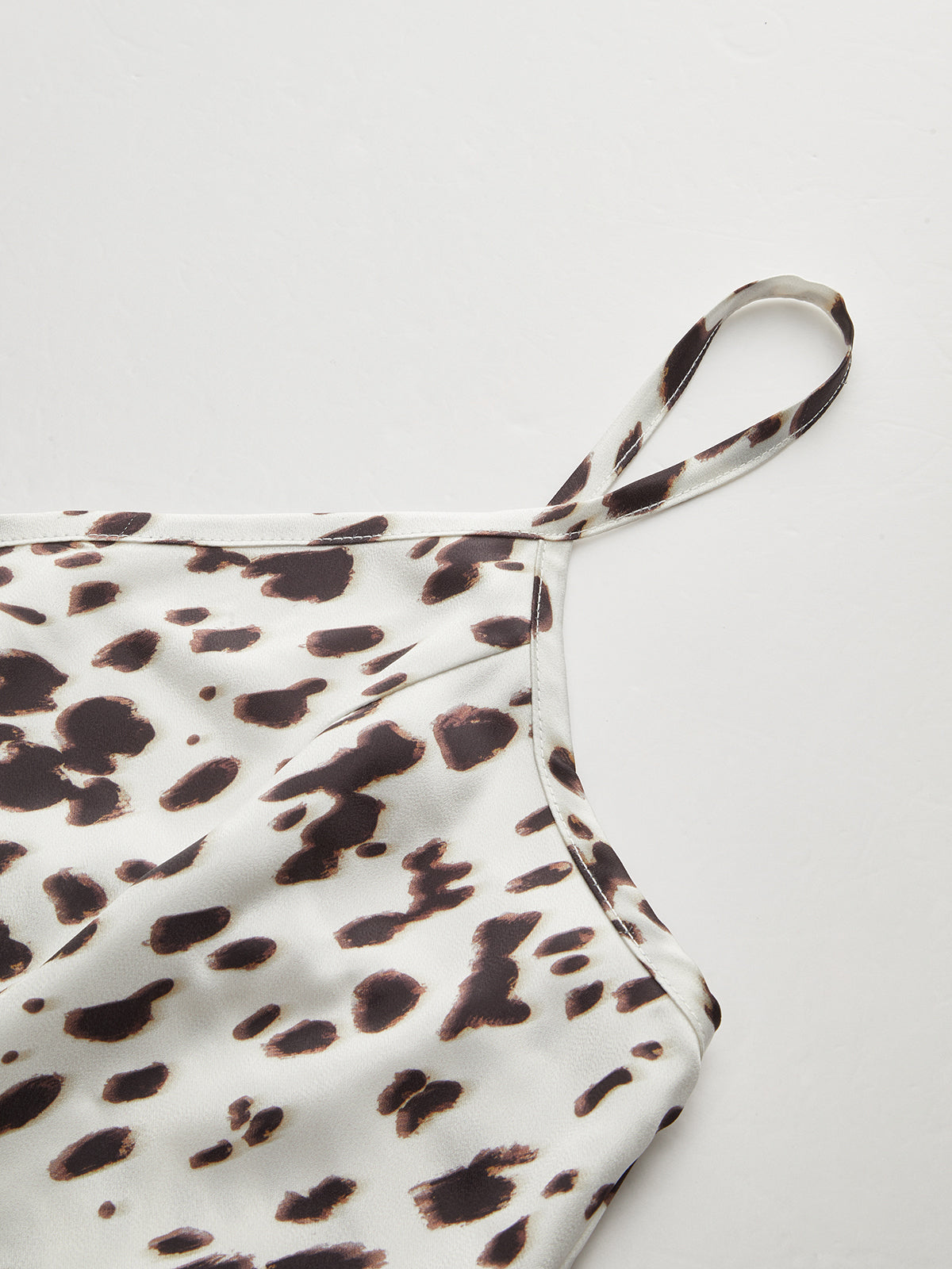 Leopar Desenli Askılı Maksi Elbise