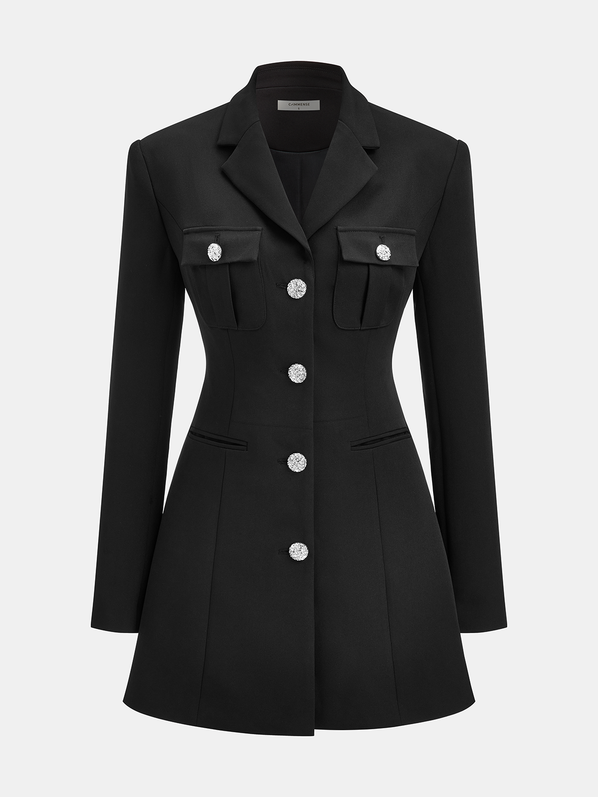 Düğmeli Yakalı Özel Dikim Blazer Elbise